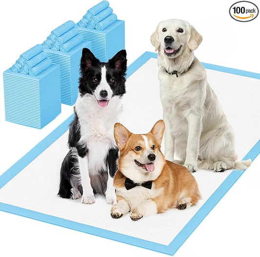 Puppy Pee Pads for Dogs 28"x44" 100 Count, Dog Pee Pads Extra Large, Leak-Proof & Super Absorbent, Thicken Disposable Potty Pads Puppy Training Pads for Cats Rabbits