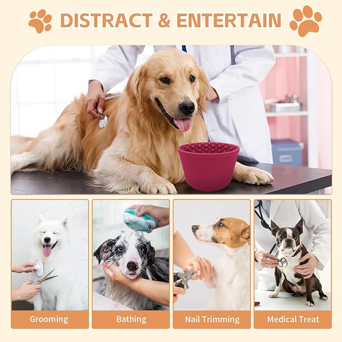 Dog Lick Bowl,Anxiety Relief Non-Slip Silicone Treat Bowl,Durable Anti-Choking Long-Lasting Enrichment Slow Feeder Licking Mat for Small Medium Large Breed,Freezable BPA Free Silicone Dishwasher Safe