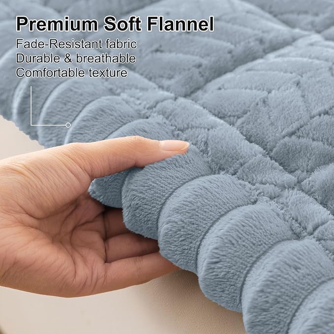 Smiry Couch Cover for Dogs, Non Slip Fuzzy Pet Sofa Arm Covers Washable for Armrest & Backrest, Soft Thick Furniture Protector for Cats Dogs, Against Fur, Dirt (Haze Blue, 27.6"x27.6")