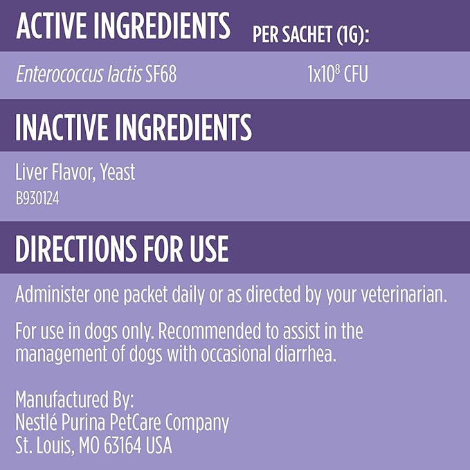 Purina Pro Plan Veterinary Supplements FortiFlora Dog Probiotic Supplement, Canine Nutritional Supplement - 30 ct. Boxes