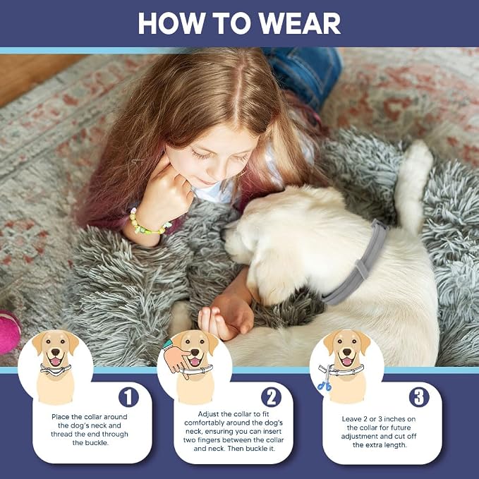 fcesiweg Flea Collars for Dogs Large, Tick Collar for Dogs, Flea Dog Collar, Adjustable for Medium & Big Breeds,Gentle and Safe for Daily Use, 8 Months Protection-2P