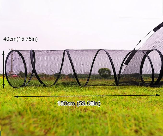 3 in 1 Portable Cat Playpen Outdoor Enclosures-Pop-uped Visual Net Pet Play Tent Tunnels Compound House for Cat Puppy Rabbit Small Animals-Large