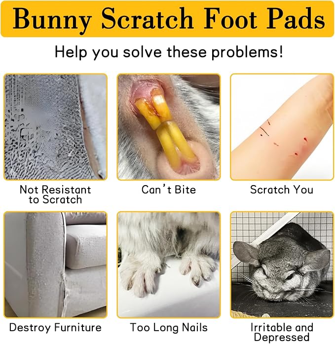 BNOSDM 2Pcs Black Rabbit Grinding Claw Pads 2Pack Bunny Scratch Foot Pads and Rabbit Grinding Claw Pads Natural Hamster Lava Stone Teeth Grinding Scratching Pad Chew Toy for Small Animals