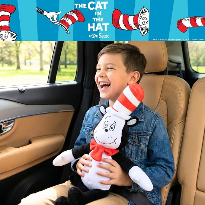 Dr Seuss Cat in The Hat Kids Bedding Super Soft Plush Cuddle Pillow Buddy, (Officially Licensed Product) By Franco