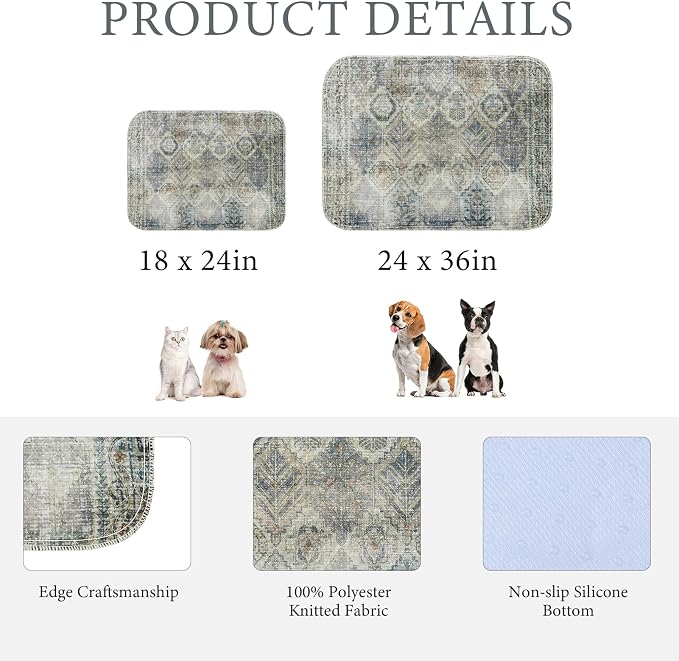 Homimp Washable Pee Pads for Dogs, 4 Pack Reusable Puppy Pads Waterproof,Absorbent and Leakproof Dog Pee Pads,Non Slip Puppy Training Pads, Pet Mat for Floor, Crate, Couch, Whelping, Grey 18"x24"