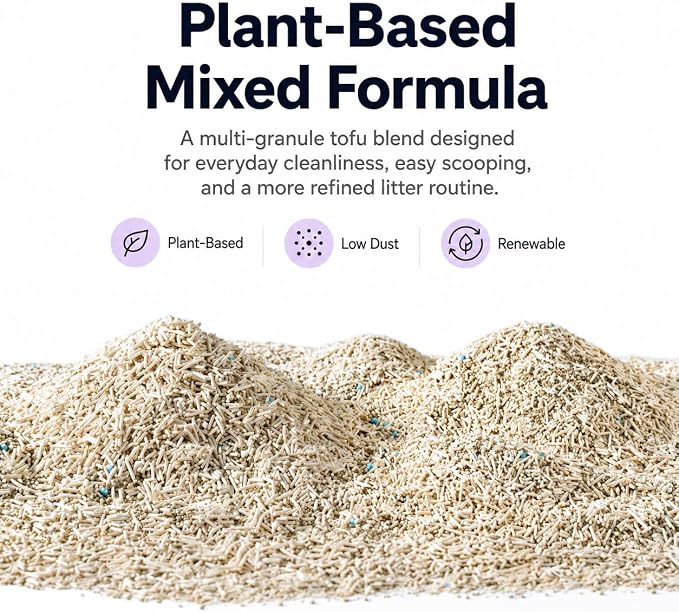 OPET Mixed Tofu Bentonite Multi-Cat Cat Litter, Strong Fast Clumping Kitty Litter, 99.9% Dust Free & Low Tracking, High Absorbent & Odor Control, Natural Pet Litter (18lb, Fresh)