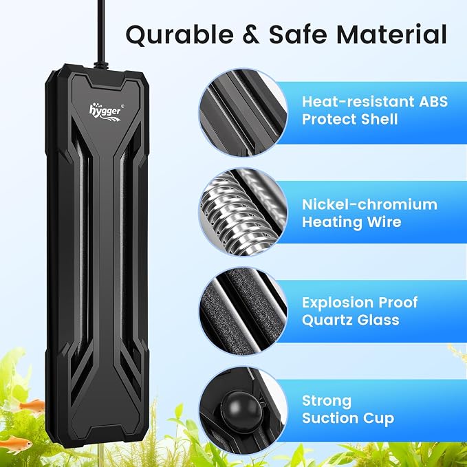 hygger 300W Aquarium Heater, Upgraded Submersible Fish Tank Heater with Dual Protection System & LED Digital Display, with Automatic Power-Off Function, for 40-80 Gallons Freshwater and Saltwater Tank