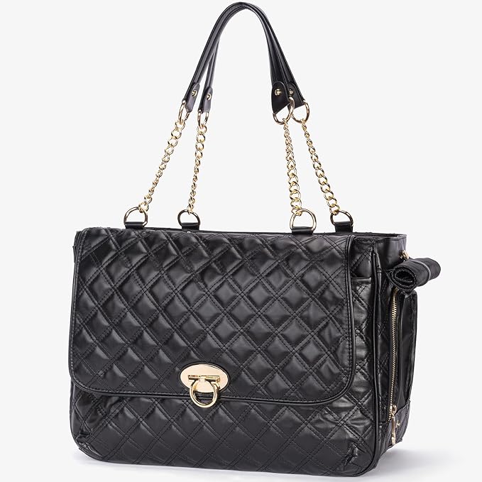Fashion Pet Carrier Dogs Cat Small Animals Purse Bag, Leather Pet Carriers Dog Puppy Kitten Tote Travel Handbag TSA Airline-Approved
