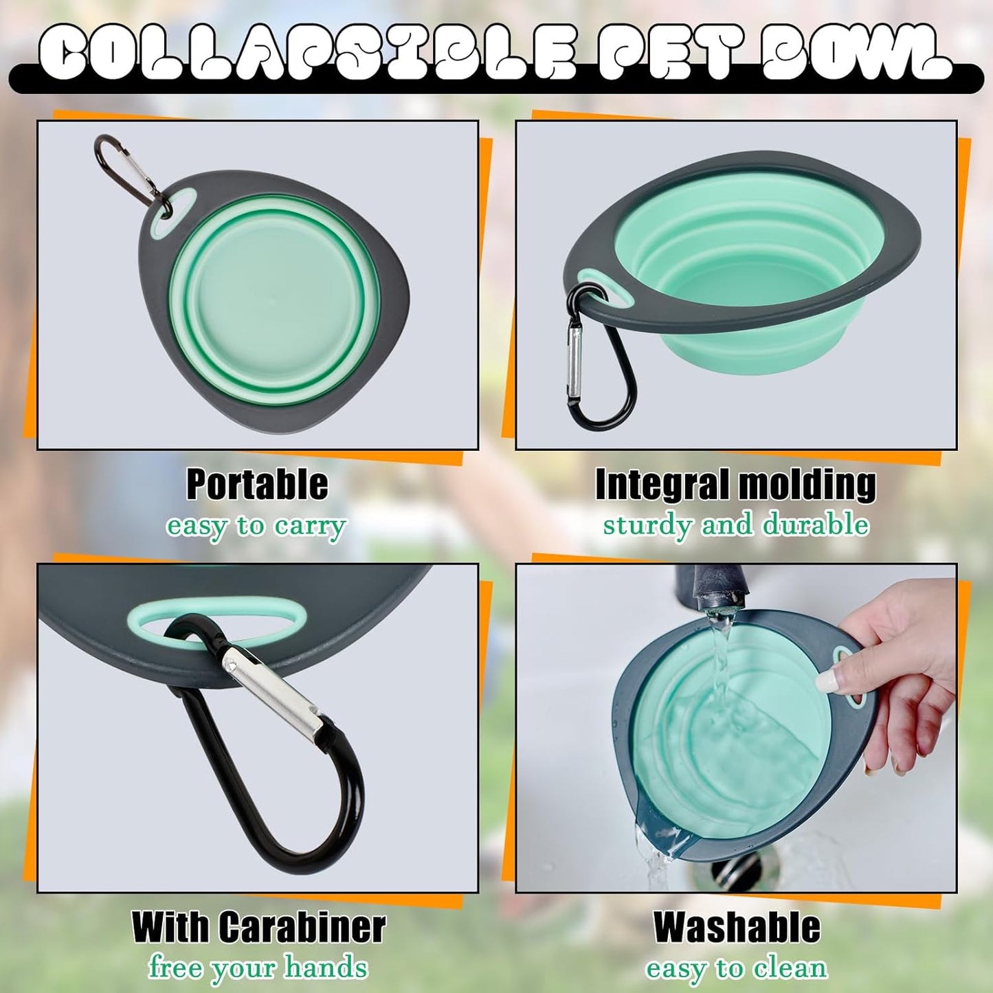 CONLI Dog Treat Pouch Set Portable Dog Training Treat Pouch with Folding Bowl and Training Clicker, Auto Closing Pet Snack Reward Pocket Treat Pouches for Pet Training Walking