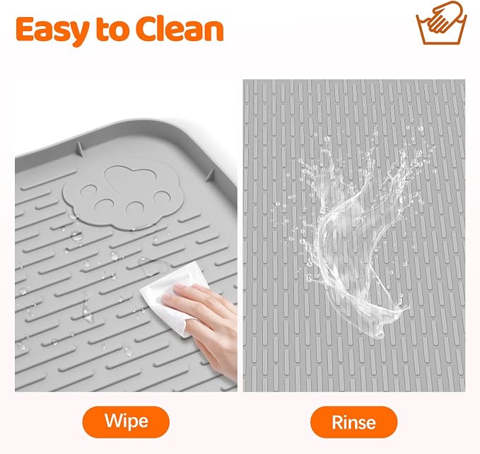 Pee Pads for Dogs, 57" x 40" Extra Large Reusable Silicone Mat, Washable Puppy Training Pads for Potty Training, Non-Slip, Leak-Proof, Indoor Floor Protection (Light Grey)
