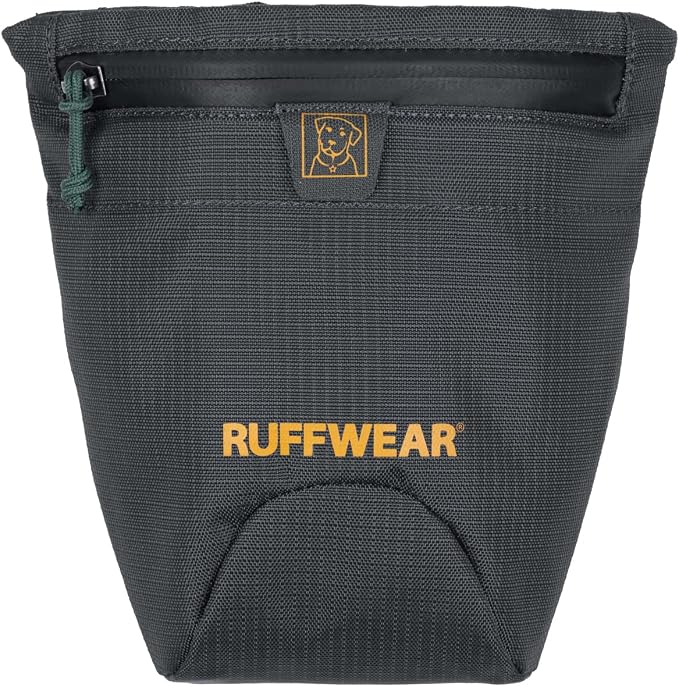 Ruffwear, Pack Out Dog Poop Bag Holder, Hands-Free Waste Dispenser with Belt & Leash Clip, Durable Odor-Proof Doggie Pouch for Trail Walks, Easy-Clean Design, Basalt Gray, Medium