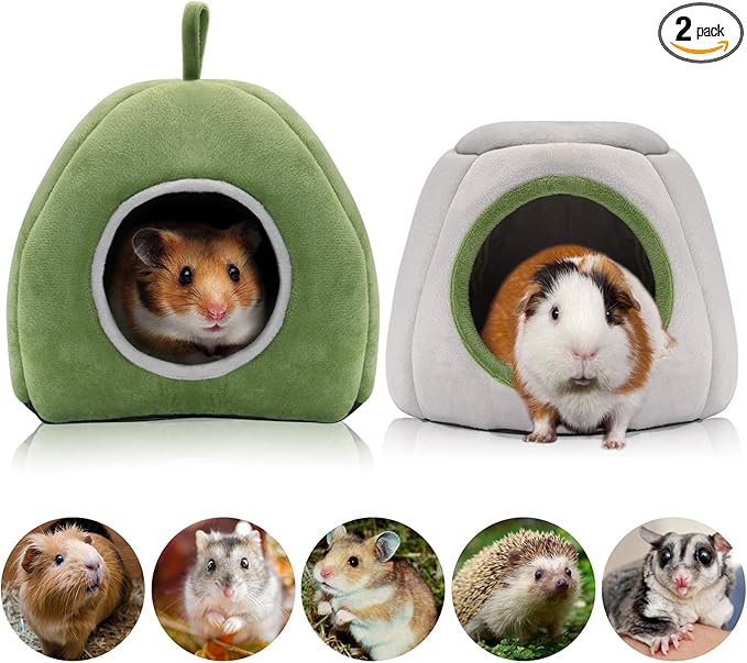 YUEPET Guinea Pig Bed 2 Pack - Washable Cage Accessories Small Animal Bed Hideout for Guinea Pig, Chinchilla, Hamsters, Hedgehog