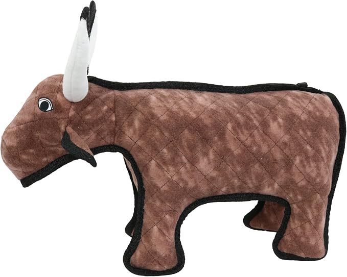 TUFFY® : 2 Pack Medium Bull Dog Toy: Ultra Durable Plush Toy with Multiple Layers & Reinforced Seams, Washable and Floats, Original Construction