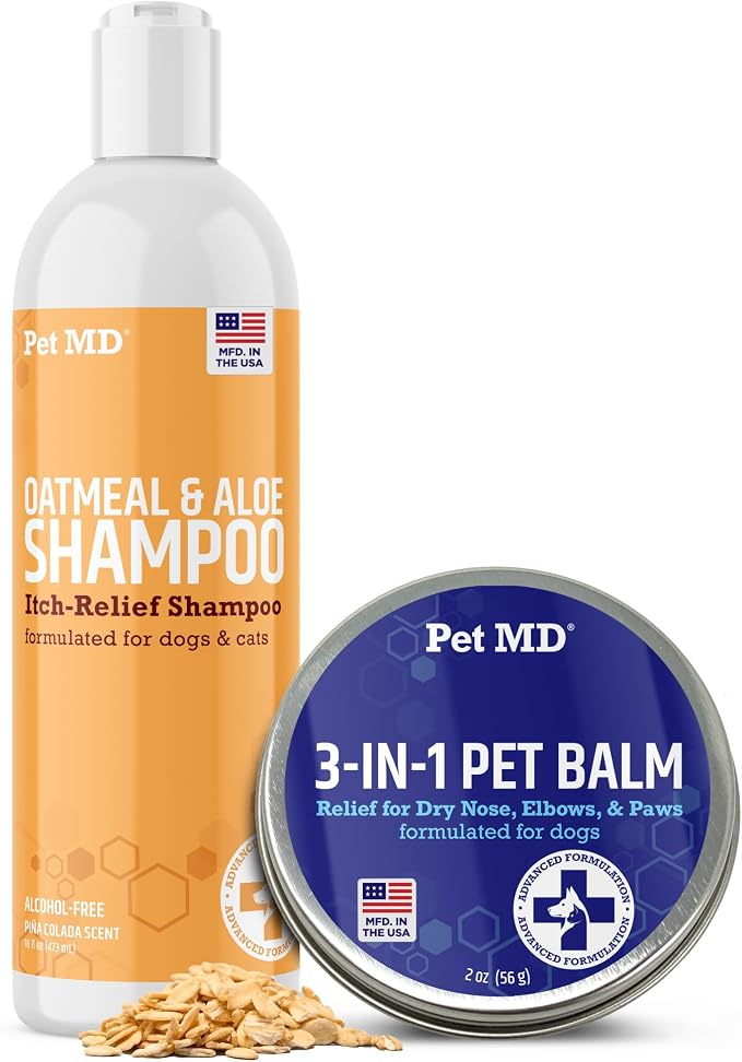 Pet MD Oatmeal + Aloe Shampoo & 3-in-1 Pet Balm