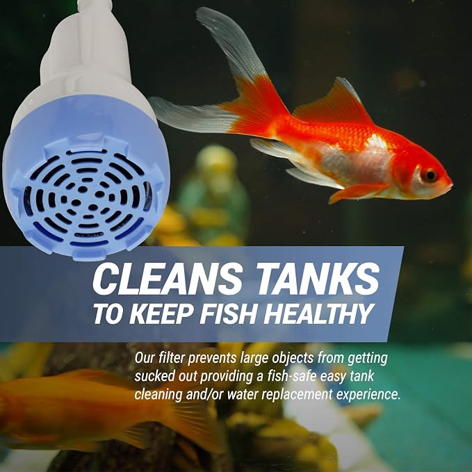 TERA PUMP 2.1 GPM Automatic Electric Water Replacement Pump, Submersible Water Pump, Fish Tank Water Changer Sand Washer with Filter, Aquarium Water Changing, 30 ft Long Hose