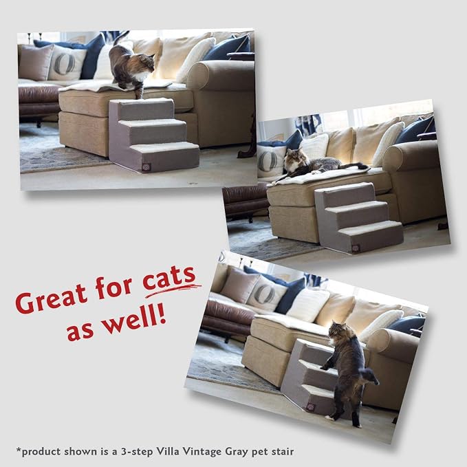 Majestic Pet 4 Step Portable Dog Stairs for Small Dogs to get on Bed Supports 250 lbs or Less – Dog Steps for High Bed with Machine Washable Cover –Pet Stairs for Cats Hexo Shapes Blush Pink