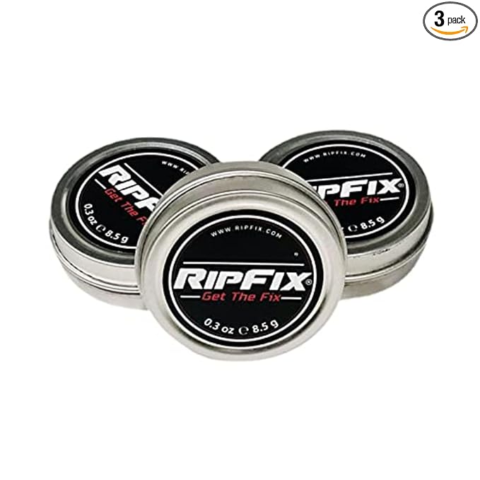 RipFix Hand Repair Balm for Dry Cracked Hands, Hand Salve for Gymnastics and Rock Climbers, Rip Fix Climbing Salve for Men and Women, Premium Gymnast Balm for Hardworking Hands, 3 Travel 0.3 oz Tins
