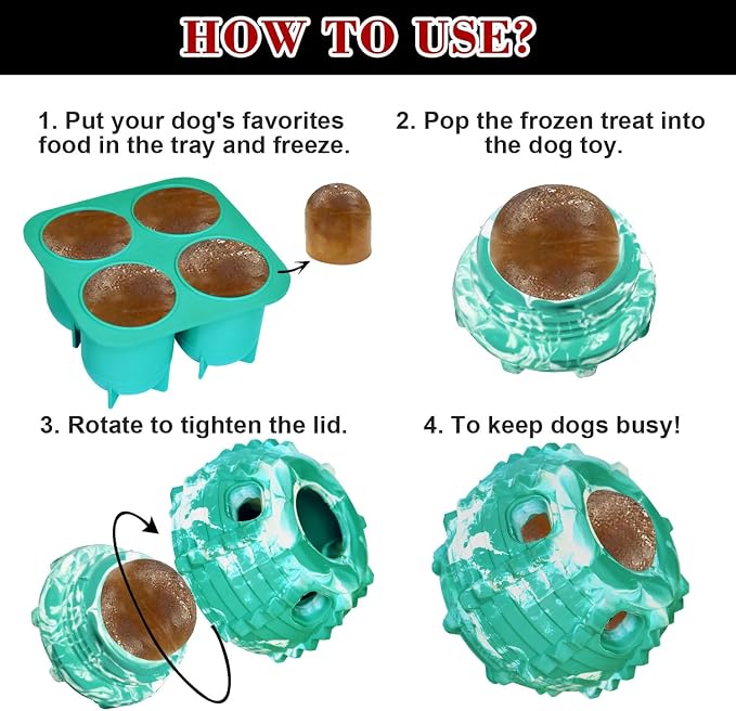 XHX Long-Lasting Interactive Dog Toy Safe for Medium and Large Dogs 25-75 lbs(Green and White, Medium)