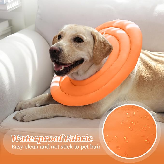 IDOMIK Dog Recovery Collar, Waterproof Soft Dog Cone After Surgery, Comfy Protective Elizabethan Collar Alternative for Dogs Cats, Adjustable Pet Neck Donut Cone Anti-Licking Biting Wounds