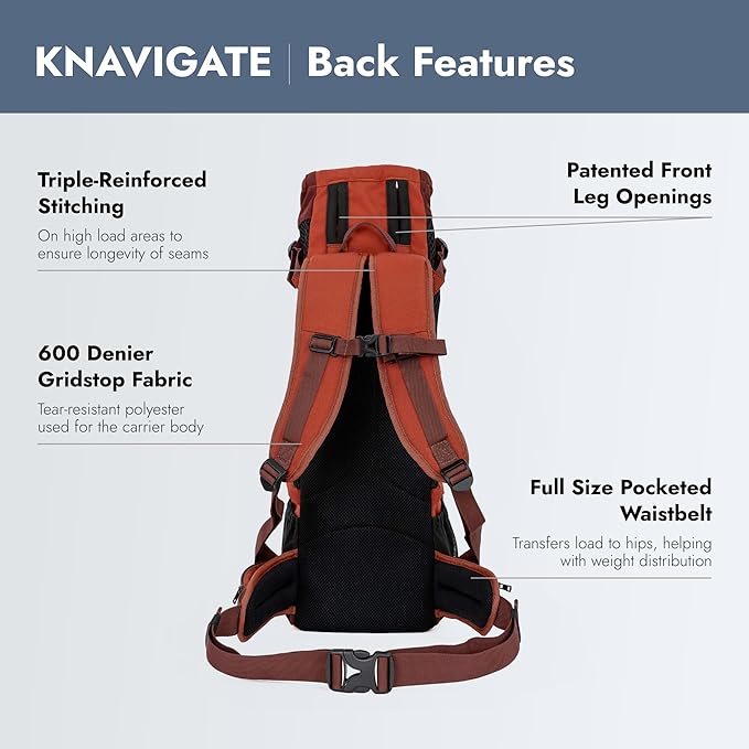 K9 Sport Sack Knavigate - Small, Dune - Ideal for Dogs with 13-16” Back Length - Adjustable, Backpack-Style Carrier with Internal Frame & Padded Hip Belt