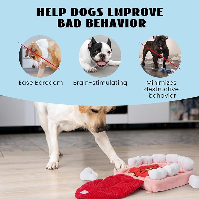 Nocciola Interactive Teeth Dog Toys – Enrichment Puzzle Funny Dog Toy for Small to Large Dogs, Hide and Seek Dog Toys to Keep Dogs Busy (White Teeth)