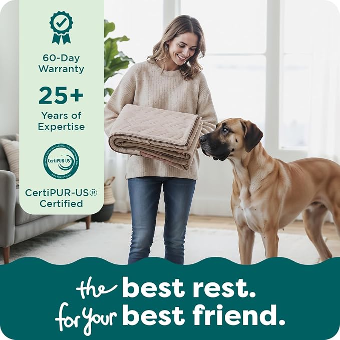 FurHaven Dog Bed Cover Replacement, Sofa-Style Design with Soft, Breathable Fabric for Cozy Comfort, Machine Washable, Jumbo XL, Plush & Velvet Waves, Brownstone
