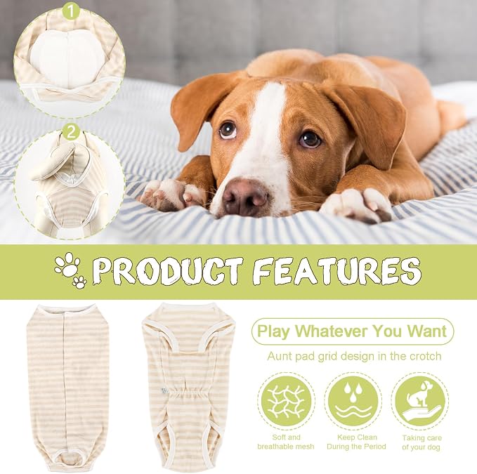 Etdane Dog Period Diapers Small Dog Sanitary Panties Period Suit for Male Female Dogs Diaper Cover for Heat Yellow/Small