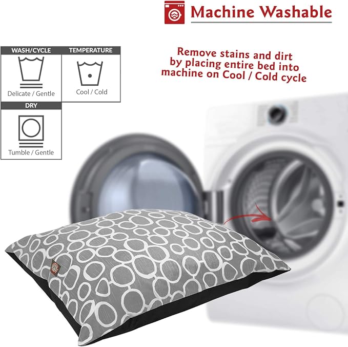 Majestic Pet Rectangle Large Dog Bed Washable – Non Slip Comfy Pet Bed – Dog Crate Bed Super Value Pillow Dog Bed – Dog Kennel Bed for Sleeping - Dog Bed Large Breed 46 x 35 Inch – Fusion Gray