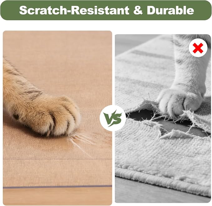 Clear PVC Floor Mat, 1.5mm Thick Waterproof Protective Mat for Hard Floors, Under Refrigerator, Pet Bowls, or Appliances – Cuttable, Easy to Clean (36"x 72")