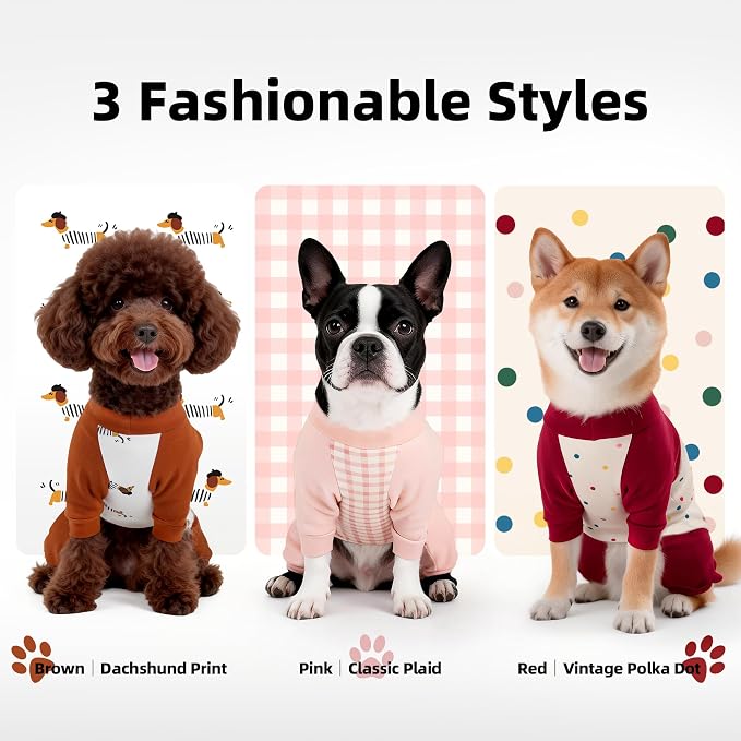 Dog Recovery Suit After Spay-Prevents Lick & Shed (Red,3XL) | Soft, Breathable cotton onesie protects abdominal surgical areas by preventing licking,scratching,and shedding