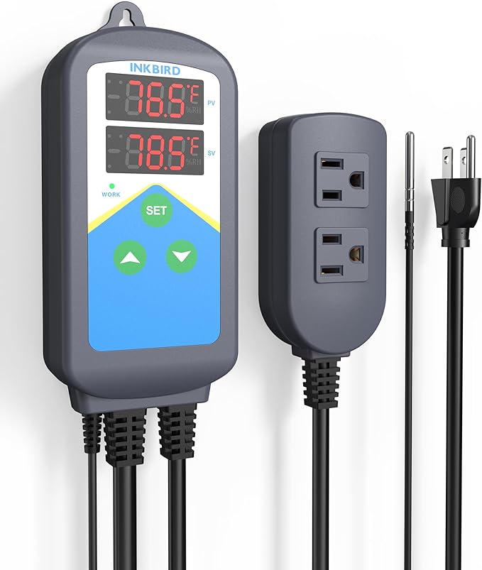 Inkbird 2025 Updated ITC-306T Pre-Wired Electronic Heating Thermostat Temperature Controller, 24 Hours Digital Day & Night Cycle Timer Controller for Seed Germination Reptiles Hatching