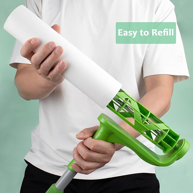 Large Lint Roller Refills 10 inch Wide Ultra Sticky Mega Roller Refills for Evercare Layers Smart Design Leo Cleaning Floor Roller for Removing Pet Hair, 6 Pack Total 360 Sheets