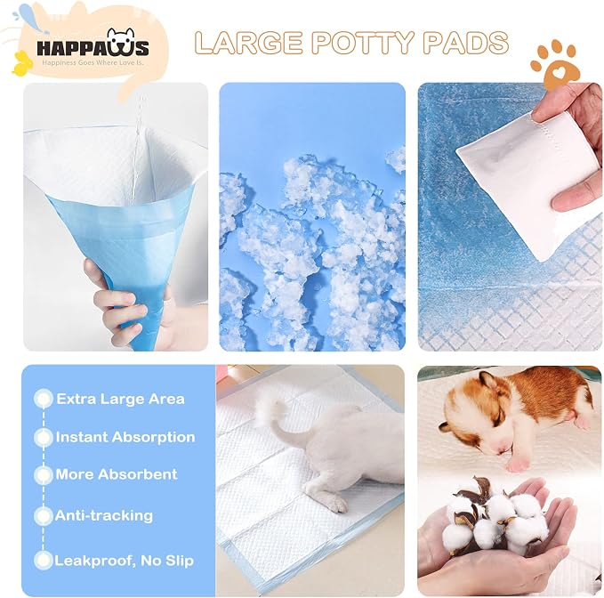 Pee Pads for Dogs, Multi-Sized 5-Layer Leak-Proof Puppy Pads Pet Training Pads for Dogs and Cats, 30*30inches 150 Count Disposable Strong Absorption Pads for Doggie Kittens Rabbits