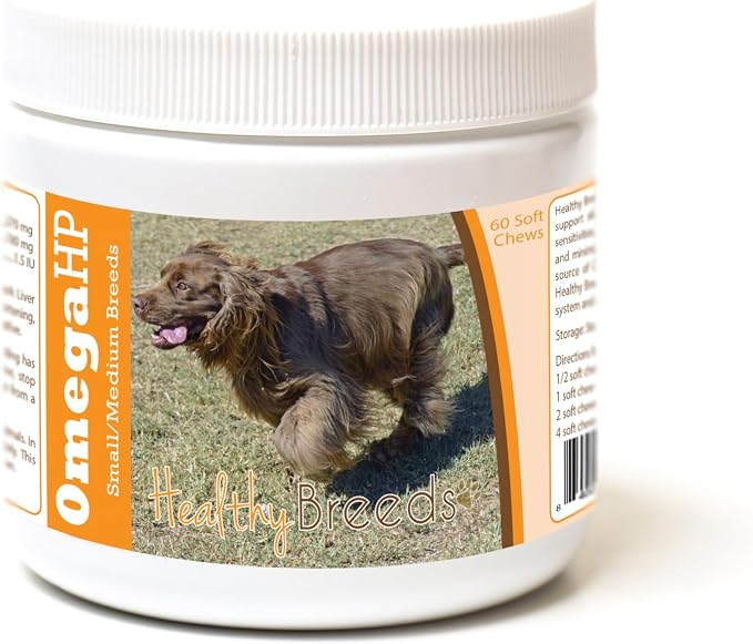 Healthy Breeds Sussex Spaniel Omega HP Fatty Acid Skin and Coat Support Soft Chews 60 Count