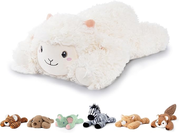 Niuniu Daddy 20" | 3.3 Pound Weighted Sheep Stuffed Animal Plushie for Adults & Kids, Large Sheep Weighted Lap Pillow, Soft Sensory Stuffy Toy as Gift for Holidays