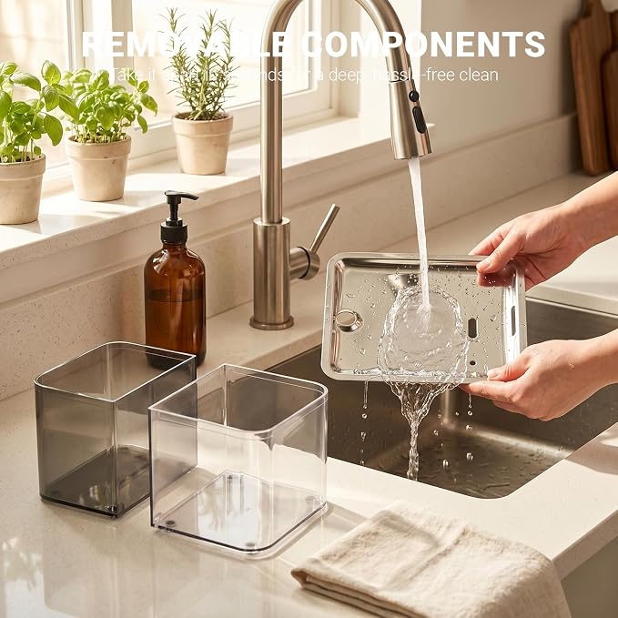 Cat Water Fountain, Filterless Cordless Cat Water Bowl，Not Continuous-Flow Auto-Refill Pet Water Dispenser with Scheduled Water Refresh, Wastewater Separation, Stainless Steel Tray