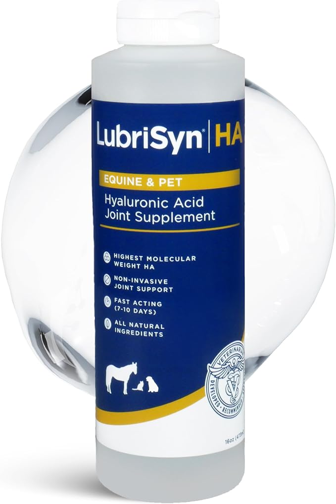 LubriSyn HA Hyaluronic Acid Hip & Joint Supplement for Dogs & Cats, Vet-Developed Oral HA, Original Pet & Equine Liquid Formula Supports Mobility, Cartilage Health & Comfort, 16 oz