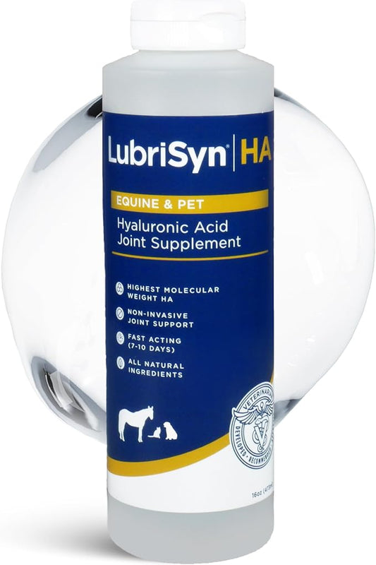 LubriSyn HA Hyaluronic Acid Hip & Joint Supplement for Dogs & Cats, Vet-Developed Oral HA, Original Pet & Equine Liquid Formula Supports Mobility, Cartilage Health & Comfort, 16 oz