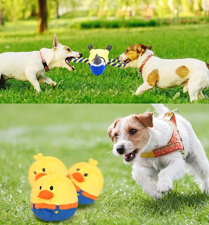 Rechargeable Interactive Moving Duck Dog Toy & Squeaky Parrot Dog Toy