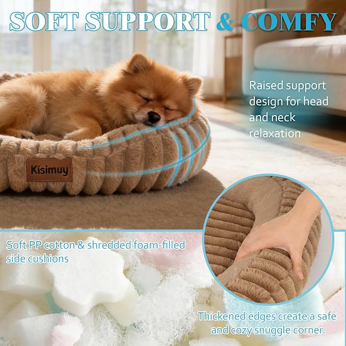 Orthopedic Dog Bed, Hip & Joint Support Dog Crate Pad for Puppy | 25L x 21W x 4H, Egg-Crate Memory Foam, Washable Cover, Low Front Entry, Non-Slip Bottom, Small Dogs, Brown