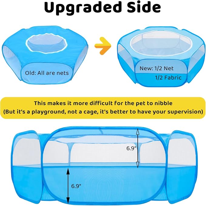 Amakunft Small Animal Pop-Up Playpen with Mesh Cover, 47'' x 23.6'' x 15'' Chicken Brooder Box, Play Pen Indoor Outdoor for Guinea Pigs, Bunny, Rabbits, Ferrets, Chinchillas, Kittens