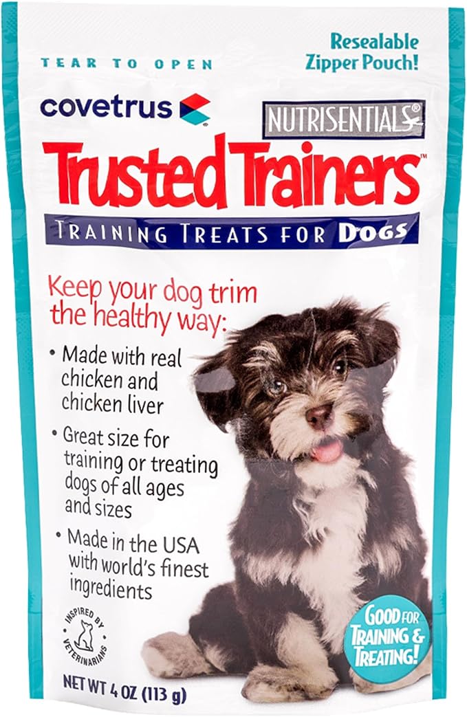 Covetrus NutriSentials Trusted Trainers Soft Dog Training Treats, Real Chicken & Chicken Liver Rewards for Puppies and Adult Dogs, Low Calorie Training Treats, Made in USA, 10 Pack (4 oz Each)
