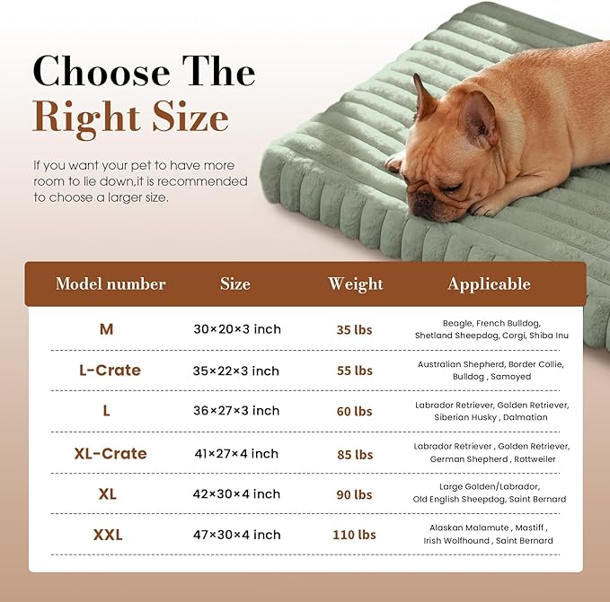 Dog Beds for Large Sized Dog, Orthopedic Pet Bed with Waterproof Lining, Soft Short Plush Surface & Egg Crate Foam, Machine Washable Pet Bed with Removable Cover & Anti Slip Bottom