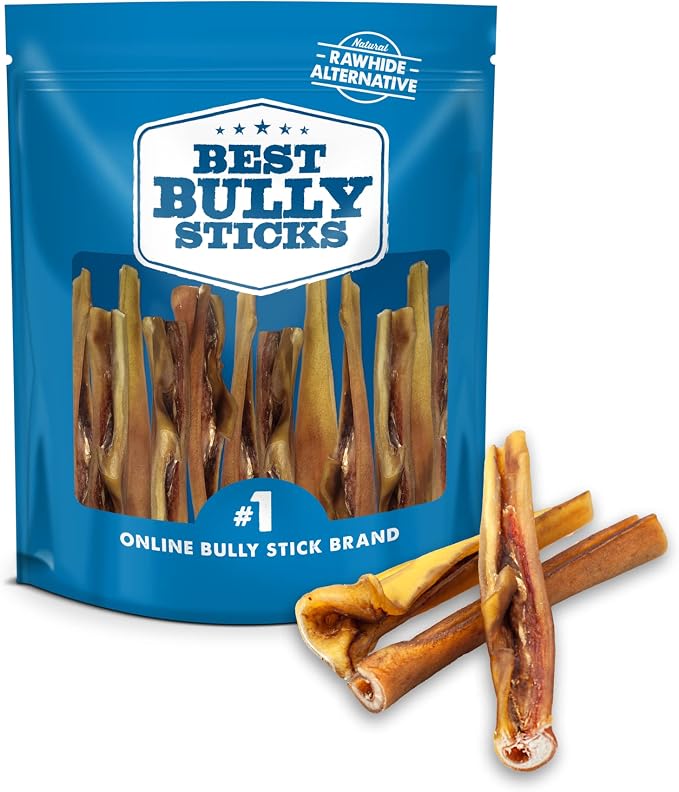 Best Bully Sticks Cheeky Beef Treats - 6 Inch 12 Count (Pack of 1) - Single Ingredient, 100% Grass-Fed, USA Packed, Long-Lasting, Odor Free Alternative to Bully Sticks