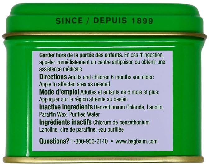 Bag Balm Vermont's Original Moisturizing for Dry Skin, Chapped Lips, Cracked Heels, Dog Paw Pads + More. 118 ml (4 oz) Tin (1)