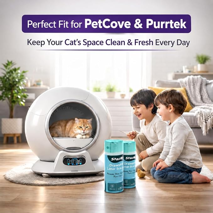 150 Count Cat Litter Liners - Compatible with Petcove & Purrtek Litter Boxes – Heavy Duty, Leak-Proof