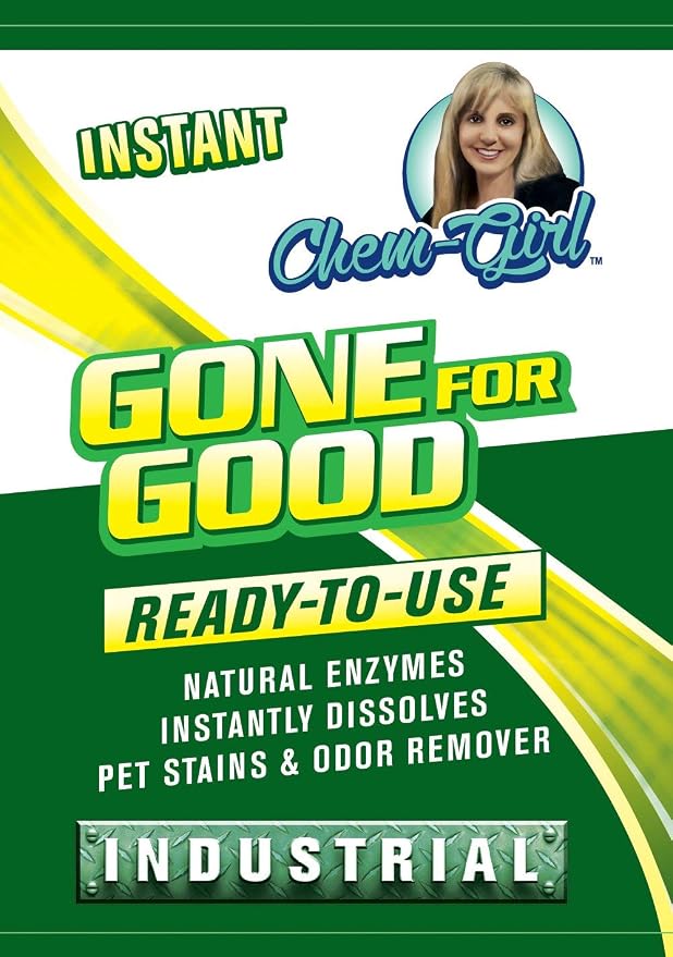 Chem-Girl - Gone for Good - Professional Odor, Stain, Urine Remover - Good for Dog & Cat Spot Cleaning, Carpets, Rug, Pet Beds, Other Household Uses - All Natural, Pet & Family Safe - 1 Quart