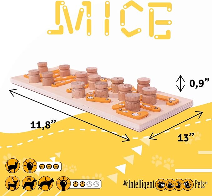 Interactive Dog Toys for Mental Stimulation - Treat Dispenser Dog Puzzle Toy, Enrichment Toys - Puzzle Feeder Dogs Training Toy - MICE