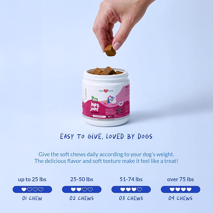 Hip & Joint Max Strength Dogs - Collagen, Glucosamine & Fish Oil | Max Strength with Collagen, Glucosamine & Fish Oil. Supports hip & joint health, eases inflammation & acts as antioxidant.
