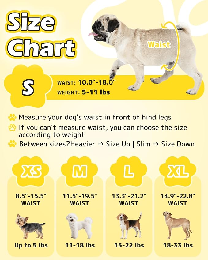 Dono Dog Diapers Female-28Pcs, Disposable Pulled Up Diapers for Female Dog with Stretchy Waist in Heat Period, 360° Leak-Proof Super Absorbent Doggie Puppy Diaper